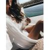imageBsubseach Womens Kimono Swimsuit Coverup Beach Dress Lightweight Long Sleeve Bikini Cardigan Button Front Side Slit Cover UpWhite