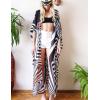 imageBsubseach Womens Kimono Swimsuit Coverup Beach Dress Lightweight Long Sleeve Bikini Cardigan Button Front Side Slit Cover UpZebra Print