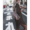 imageBsubseach Womens Long Sleeve Linen Swimsuit Cover Up Button Down Beach Cover Ups Summer Swim Shirt DressesDark Brown
