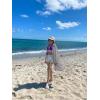imageBsubseach Womens Long Sleeve Linen Swimsuit Cover Up Button Down Beach Cover Ups Summer Swim Shirt DressesGrey