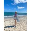 imageBsubseach Womens Long Sleeve Linen Swimsuit Cover Up Button Down Beach Cover Ups Summer Swim Shirt DressesLight Blue