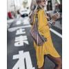 imageBsubseach Womens Long Sleeve Linen Swimsuit Cover Up Button Down Beach Cover Ups Summer Swim Shirt DressesOrange