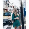 imageBsubseach Womens Long Sleeve Linen Swimsuit Cover Up Button Down Beach Cover Ups Summer Swim Shirt DressesPeacock Blue