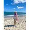 imageBsubseach Womens Long Sleeve Linen Swimsuit Cover Up Button Down Beach Cover Ups Summer Swim Shirt DressesPink