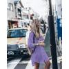 imageBsubseach Womens Long Sleeve Linen Swimsuit Cover Up Button Down Beach Cover Ups Summer Swim Shirt DressesPurple