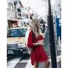 imageBsubseach Womens Long Sleeve Linen Swimsuit Cover Up Button Down Beach Cover Ups Summer Swim Shirt DressesRed
