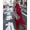 imageBsubseach Womens Long Sleeve Linen Swimsuit Cover Up Button Down Beach Cover Ups Summer Swim Shirt DressesRed