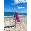 imageBsubseach Womens Long Sleeve Linen Swimsuit Cover Up Button Down Beach Cover Ups Summer Swim Shirt DressesRose