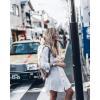 imageBsubseach Womens Long Sleeve Linen Swimsuit Cover Up Button Down Beach Cover Ups Summer Swim Shirt DressesWhite