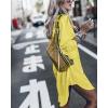 imageBsubseach Womens Long Sleeve Linen Swimsuit Cover Up Button Down Beach Cover Ups Summer Swim Shirt DressesYellow