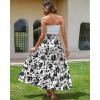 imageBsubseach Womens Maxi Skirts 2025 Summer Boho Elastic High Waist Floral Print Pleated Ruffle Flowy Long Skirt with PocketsPrint Black