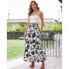 imageBsubseach Womens Maxi Skirts 2025 Summer Boho Elastic High Waist Floral Print Pleated Ruffle Flowy Long Skirt with PocketsPrint Black