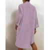 imageBsubseach Womens Modern Swimsuit Cover Up Blouse Button Down Shirt Dresses TopsLight Purple