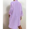 imageBsubseach Womens Modern Swimsuit Cover Up Blouse Button Down Shirt Dresses TopsPurple