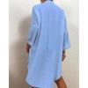 imageBsubseach Womens Modern Swimsuit Cover Up Blouse Button Down Shirt Dresses TopsSky Blue