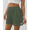 imageBsubseach Womens Shorts for Women Casual Elastic Waisted 2025 Cotton Trendy Comfy Summer Shorts with PocketsArmy Green