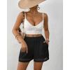 imageBsubseach Womens Shorts for Women Casual Elastic Waisted 2025 Cotton Trendy Comfy Summer Shorts with PocketsBlack