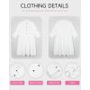 imageBsubseach Womens Summer 2025 Casual Midi Dresses Button Down 34 Sleeve Ruffle Dress Boho Beach Vacation SundressWhite