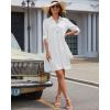 imageBsubseach Womens Summer 2025 Casual Midi Dresses Button Down 34 Sleeve Ruffle Dress Boho Beach Vacation SundressWhite