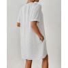 imageBsubseach Womens Swimsuit Cover Up Shirt Button Down Short Sleeve Bathing Suit Coverup Summer Beach DressWhite