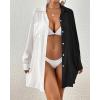 imageBsubseach Womens Swimwear Cover Ups Swimsuit Coverups Button Down Shirt Bikini OutfitsBlack