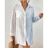 imageBsubseach Womens Swimwear Cover Ups Swimsuit Coverups Button Down Shirt Bikini OutfitsBlue
