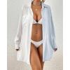 imageBsubseach Womens Swimwear Cover Ups Swimsuit Coverups Button Down Shirt Bikini OutfitsBlue