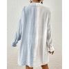imageBsubseach Womens Swimwear Cover Ups Swimsuit Coverups Button Down Shirt Bikini OutfitsBlue