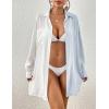 imageBsubseach Womens Swimwear Cover Ups Swimsuit Coverups Button Down Shirt Bikini OutfitsBlue