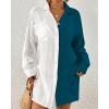 imageBsubseach Womens Swimwear Cover Ups Swimsuit Coverups Button Down Shirt Bikini OutfitsNavy
