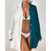 imageBsubseach Womens Swimwear Cover Ups Swimsuit Coverups Button Down Shirt Bikini OutfitsNavy