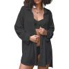 imageBsubseach Coverup for Women Swimsuit Cover Up Swimwear Button Down Beach Shirts V Neck Bikini Bathing Suit Cover UpsBlack