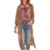 imageBsubseach Lace Kimonos for Women 2025 Beach Mesh Duster Cardigan Open Front Swimsuit Cover UpsAbrown