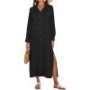imageBsubseach Swimsuit Cover Ups for Women Long Sleeve Shirt Cover Up Dress Beach Vacation Clothes Sundresses Resort WearBlack
