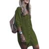 imageBsubseach Womens Long Sleeve Linen Swimsuit Cover Up Button Down Beach Cover Ups Summer Swim Shirt DressesArmy Green