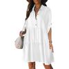 imageBsubseach Womens Summer 2025 Casual Midi Dresses Button Down 34 Sleeve Ruffle Dress Boho Beach Vacation SundressWhite
