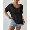 imageBsubseach Crochet Tops for Women Short Sleeve Cover Ups for Swimwear Women Knit Hollow Out Sweater Mesh Top 2025Black
