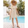 imageBsubseach Women Swimsuit Coverup Swiss Dot Bathing Suit Swimwear Lace Trim Beach Dress Summer Sun Dresses Resort WearApricot