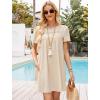 imageBsubseach Women Swimsuit Coverup Swiss Dot Bathing Suit Swimwear Lace Trim Beach Dress Summer Sun Dresses Resort WearApricot