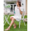 imageBsubseach Women Swimsuit Coverup Swiss Dot Bathing Suit Swimwear Lace Trim Beach Dress Summer Sun Dresses Resort WearWhite