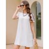 imageBsubseach Women Swimsuit Coverup Swiss Dot Bathing Suit Swimwear Lace Trim Beach Dress Summer Sun Dresses Resort WearWhite