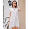 imageBsubseach Women Swimsuit Coverup Swiss Dot Bathing Suit Swimwear Lace Trim Beach Dress Summer Sun Dresses Resort WearWhite