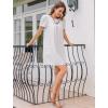 imageBsubseach Women Swimsuit Coverup Swiss Dot Bathing Suit Swimwear Lace Trim Beach Dress Summer Sun Dresses Resort WearWhite