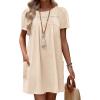 imageBsubseach Women Swimsuit Coverup Swiss Dot Bathing Suit Swimwear Lace Trim Beach Dress Summer Sun Dresses Resort WearApricot
