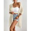 imageBsubseach Crochet Kimonos for Women Mesh Sexy Bathing Suit Cover Ups Open Front Beach Summer OutwearBeige
