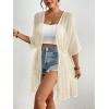 imageBsubseach Crochet Kimonos for Women Mesh Sexy Bathing Suit Cover Ups Open Front Beach Summer OutwearBeige