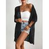 imageBsubseach Crochet Kimonos for Women Mesh Sexy Bathing Suit Cover Ups Open Front Beach Summer OutwearBlack