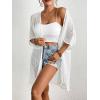 imageBsubseach Crochet Kimonos for Women Mesh Sexy Bathing Suit Cover Ups Open Front Beach Summer OutwearWhite