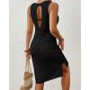 imageBsubseach Swimsuit Coverup for Women Crochet Bathing Suit Cover Up for Swimwear Knit Sleeveless Beach Tank Dress 2025Black