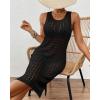 imageBsubseach Swimsuit Coverup for Women Crochet Bathing Suit Cover Up for Swimwear Knit Sleeveless Beach Tank Dress 2025Black